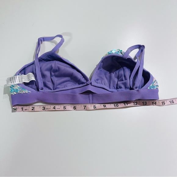 NWT iHeartRaves Purple Flip Sequin Pretty Pixie Triangle Top & Bottoms Rave Set - Picture 10 of 15